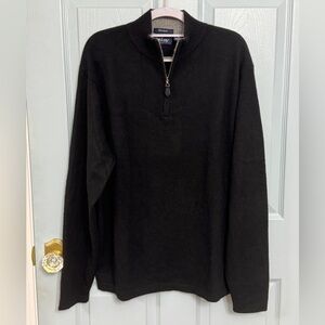 Allen Solly Black Quarter-Zip Men's Sweater 100% Cashmere Size XL